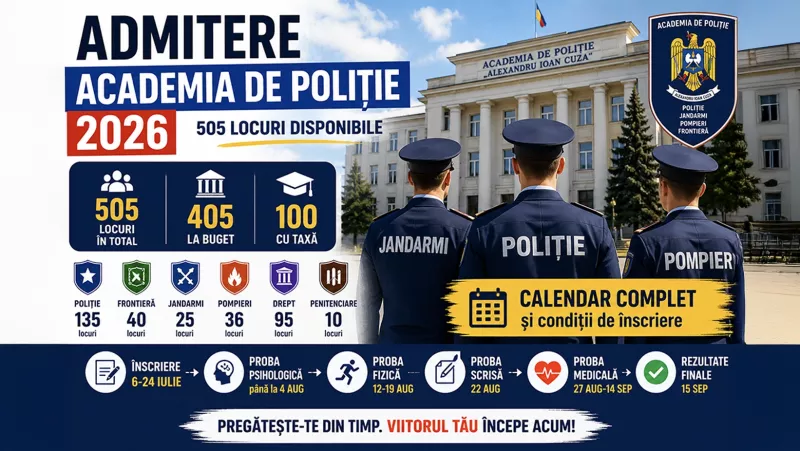 Admitere la Academia de Poliție 2026 - Calendarul complet și condițiile de participare - Articol blog admitere poliție